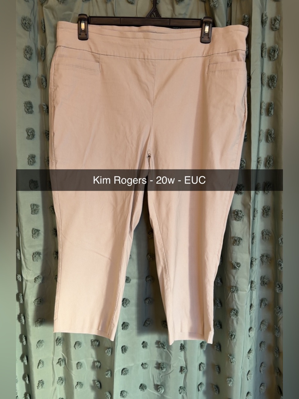 Kim Rogers Khaki Stretch Capri Pants